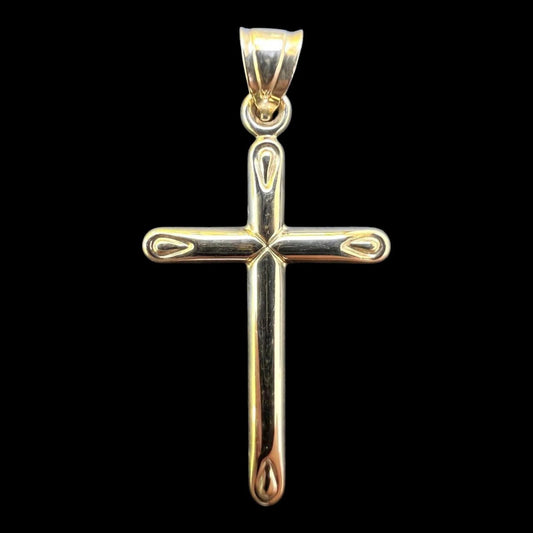HarlemBling Roma Cross Pendant - 14k Yellow Gold - 1"