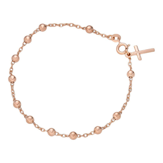 HarlemBling Rosary Bracelet - 14k Rose Gold Vermeil 925 Silver - 4mm - 7.5"