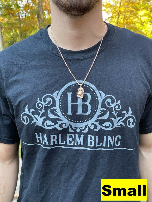 HarlemBling Rose 14k Gold Vermeil Jesus Piece Pendant Baguette MOISSANITE Pass Diamond Test