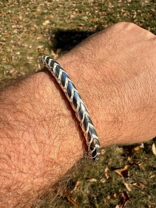 HarlemBling Round Franco Custom Bracelet - 925 Sterling Silver - 7"-9" - 7mm