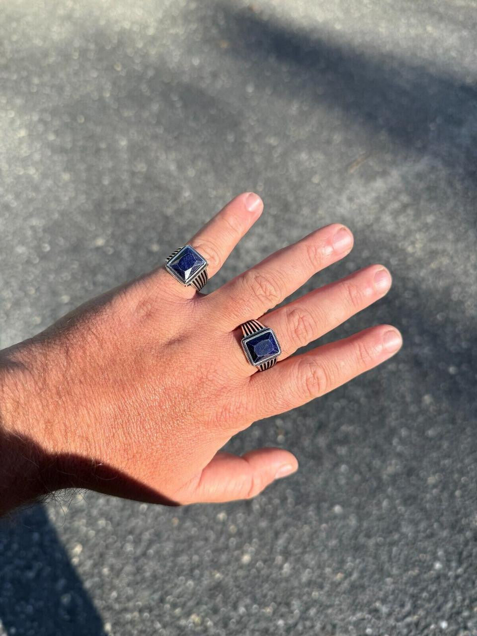 HarlemBling Royalty Ring - 925 Silver - Genuine Blue Sapphire Stone