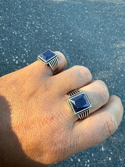 HarlemBling Royalty Ring - 925 Silver - Genuine Blue Sapphire Stone