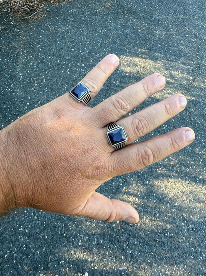 HarlemBling Royalty Ring - 925 Silver - Genuine Blue Sapphire Stone