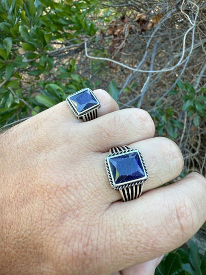 HarlemBling Royalty Ring - 925 Silver - Genuine Blue Sapphire Stone