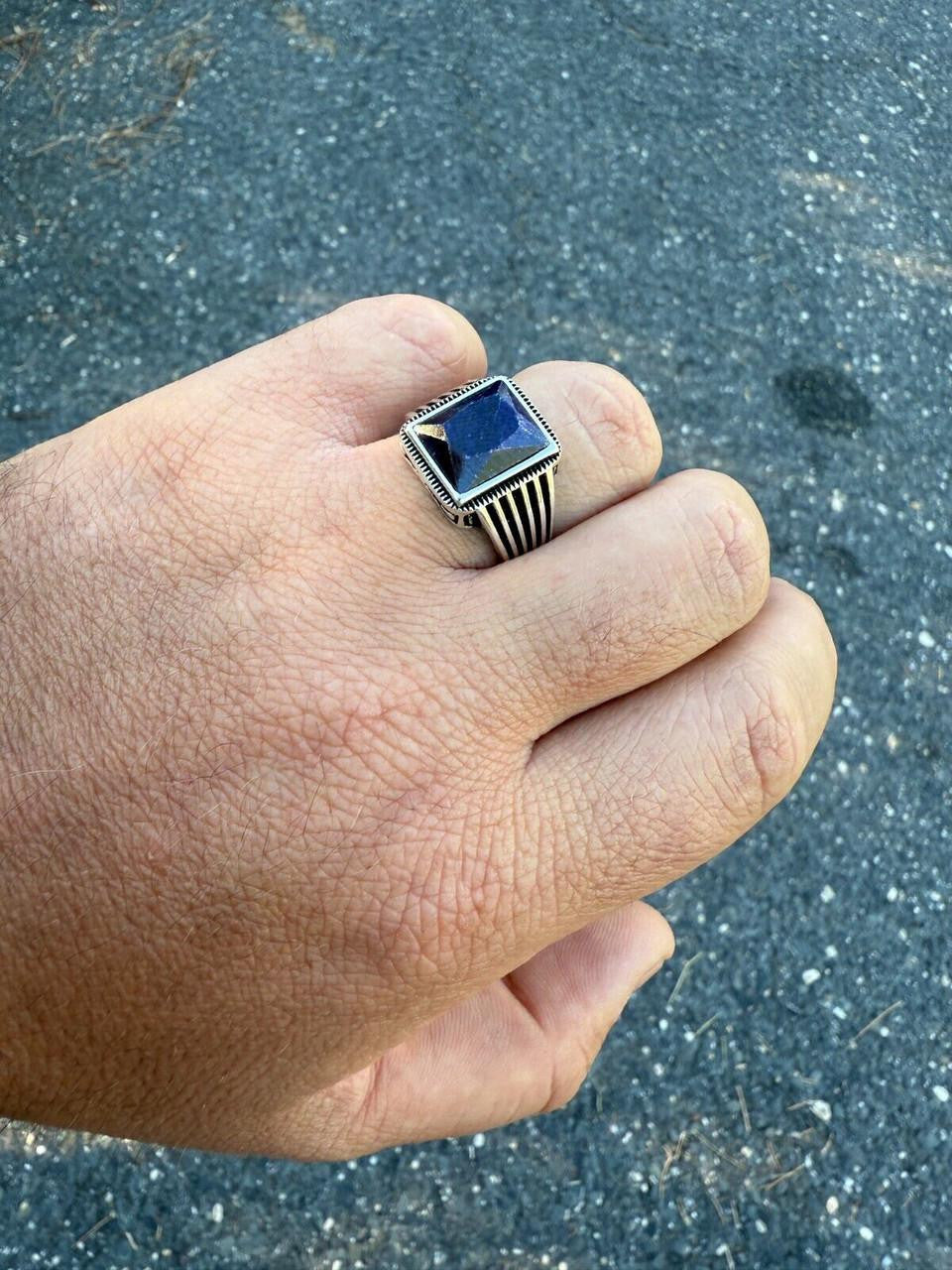 HarlemBling Royalty Ring - 925 Silver - Genuine Blue Sapphire Stone