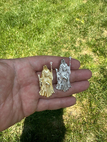 HarlemBling Santa Muerte Grim Reaper Death Pendant W. AK47 925 Silver / Gold Plated Necklace