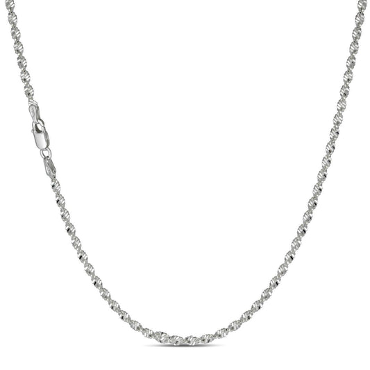 HarlemBling Singapore Rope Chain Necklace - 925 Sterling Silver - 14"-30" - 2.5mm