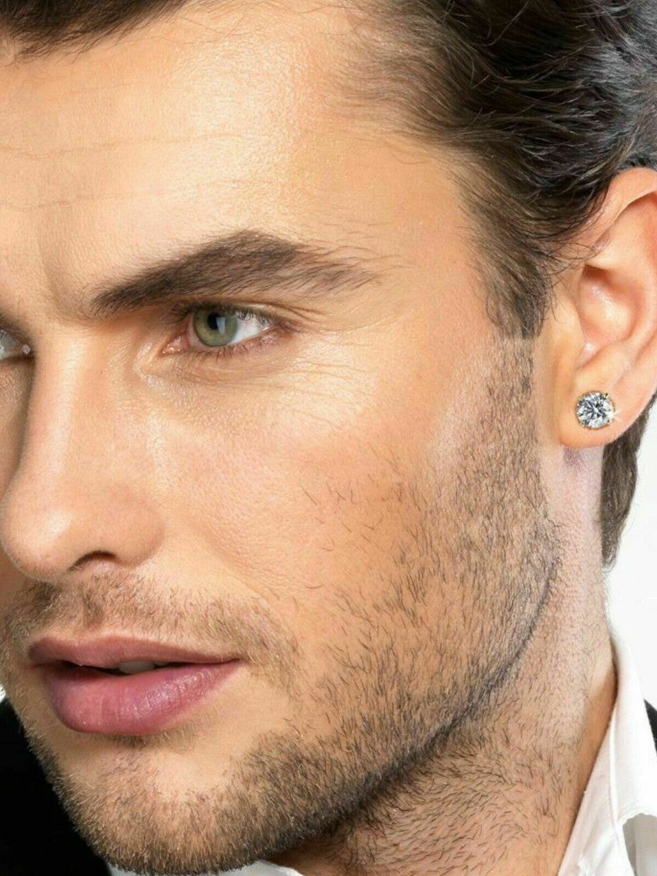 HarlemBling Solid 14k Yellow Gold Real Moissanite Stud Earrings Pass Diamond Tester 0.2-8ct