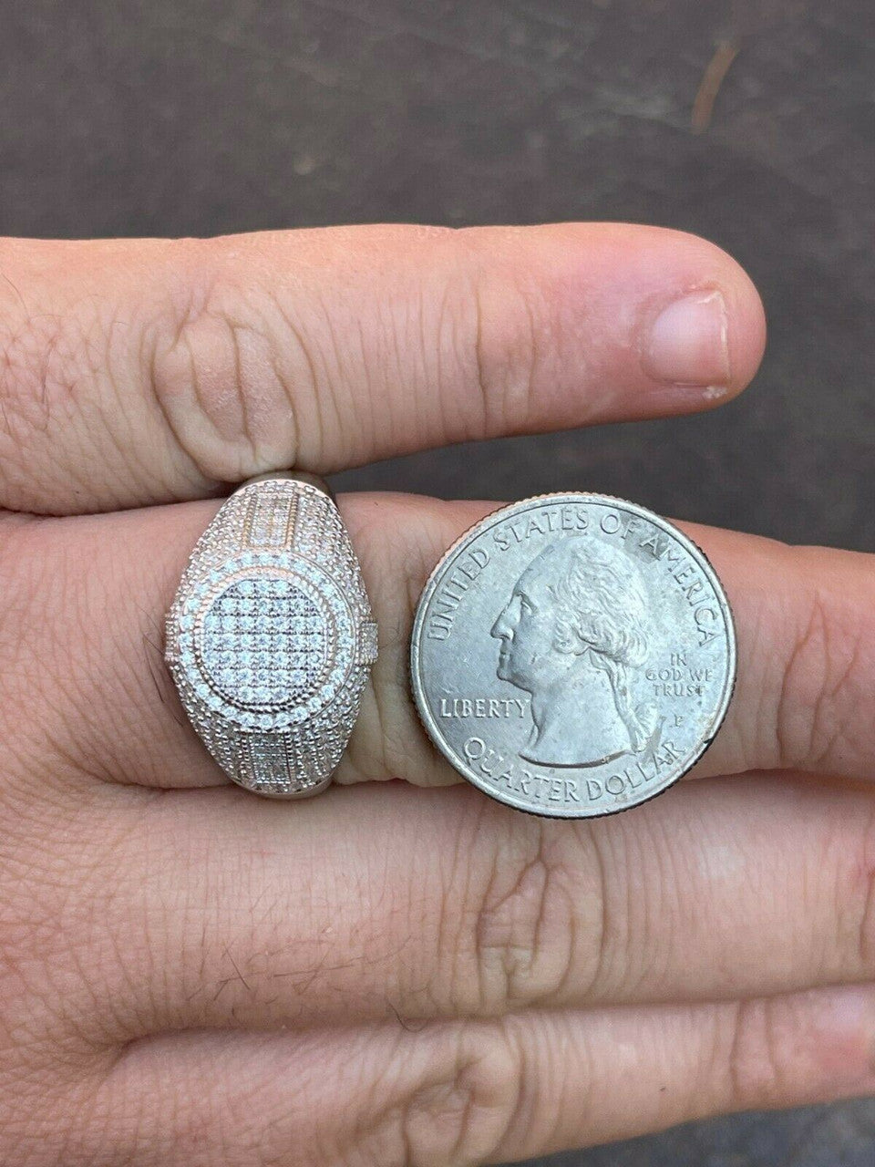 HarlemBling Solid 925 Silver Iced Hip Hop Pinky Ring REAL MOISSANITE Stone Pass Diamond Test