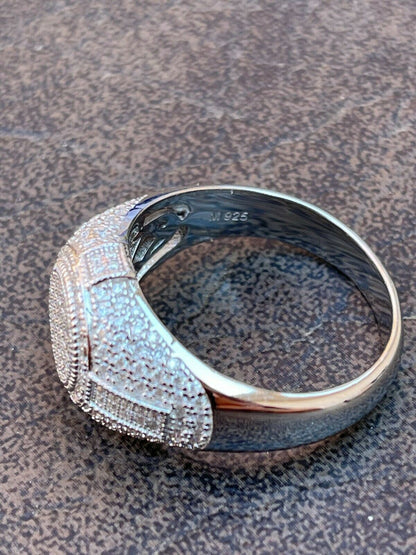 HarlemBling Solid 925 Silver Iced Hip Hop Pinky Ring REAL MOISSANITE Stone Pass Diamond Test