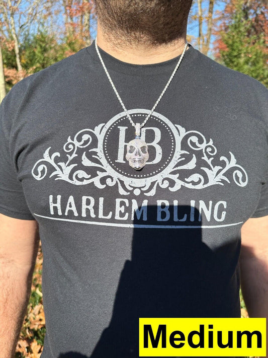 HarlemBling Solid 925 Silver MOISSANITE Skull Iced Fully 3D Hip Hop Pendant Necklace 3 Sizes