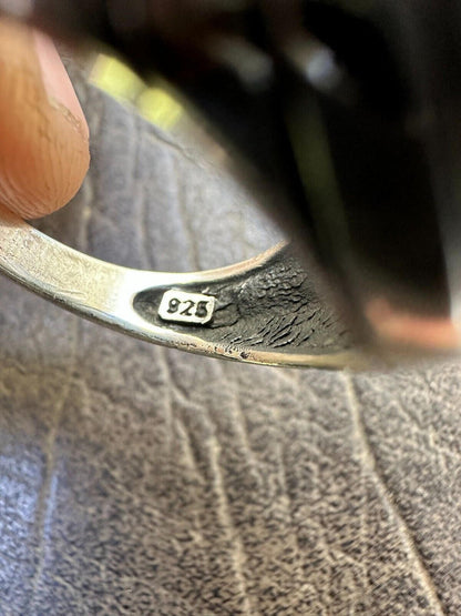 HarlemBling Solid 925 Sterling Silver Diamond Shape Black Onyx Mens Signet Ring Sizes 7-13