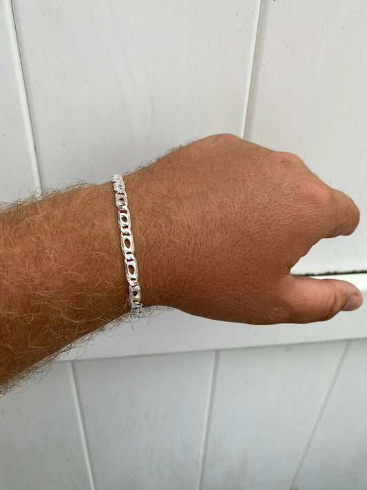 HarlemBling Solid 925 Sterling Silver Mens 5mm Custom Tigers Eye Chain Necklace Or Bracelet