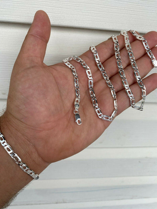 HarlemBling Solid 925 Sterling Silver Mens 5mm Custom Tigers Eye Chain Necklace Or Bracelet