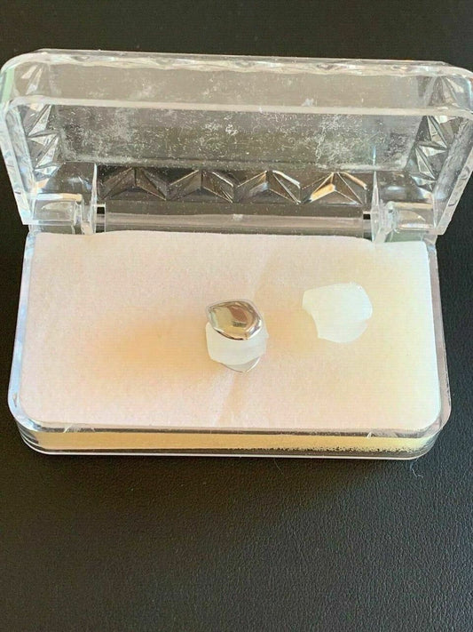 HarlemBling Solid 925 Sterling Silver Single Tooth Grillz Real Custom Hip Hop Grills Caps