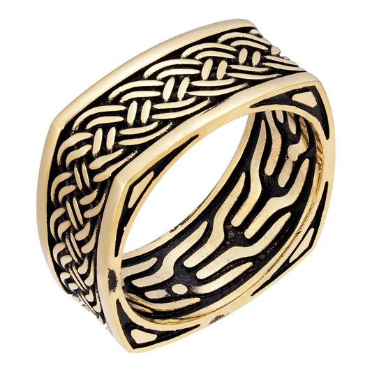 HarlemBling Square Eternity Band Ring - 14k Gold Vermeil 925 Silver Oxidized - Plain
