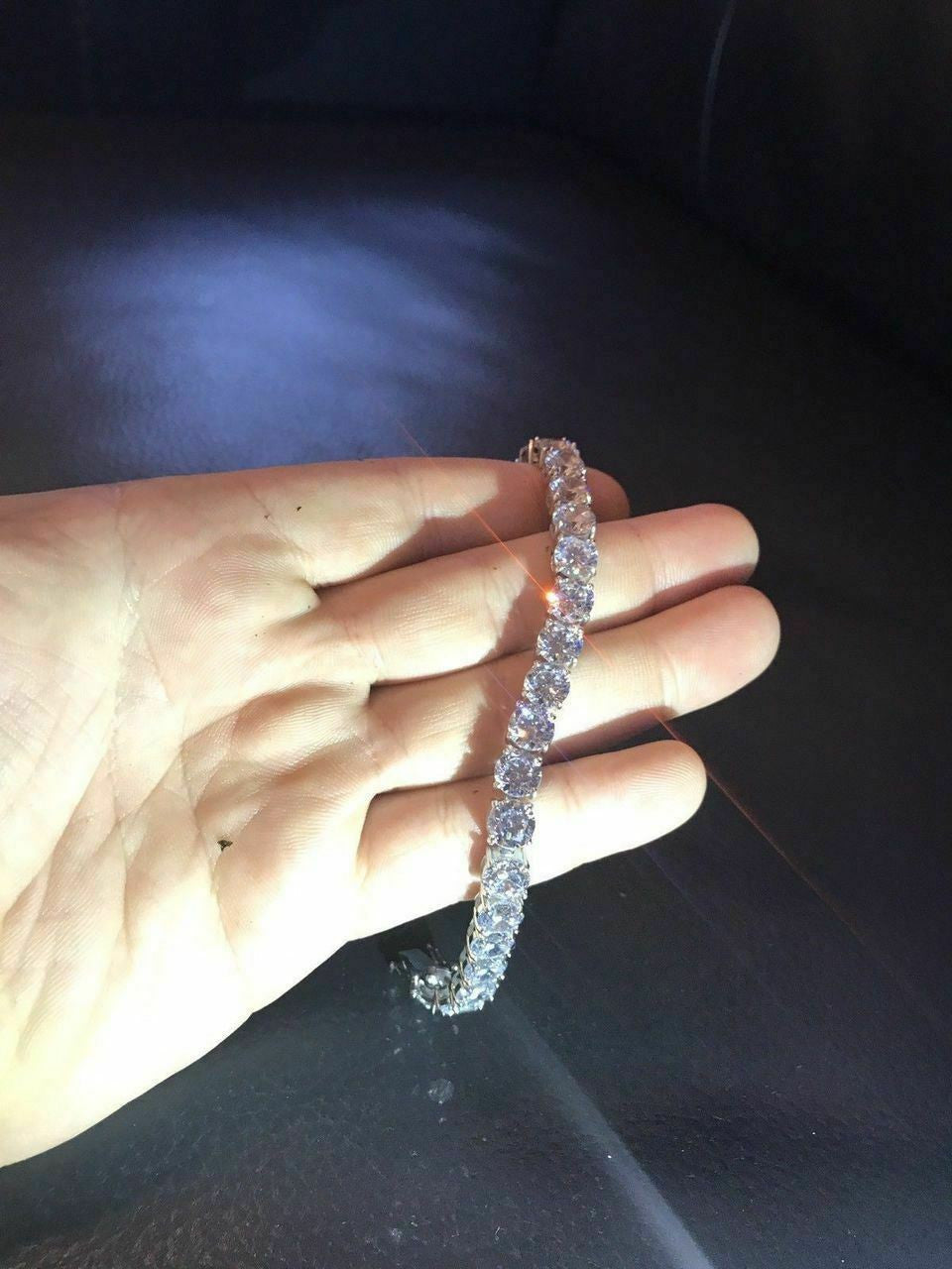 HarlemBling Tennis Bracelet SOLID 925 Sterling Silver MOISSANITE Pass Diamond Tester 3-7mm