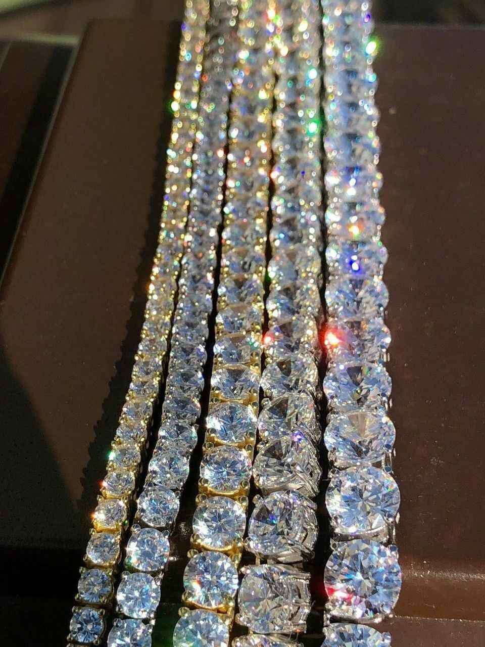 HarlemBling Tennis Bracelet SOLID 925 Sterling Silver MOISSANITE Pass Diamond Tester 3-7mm