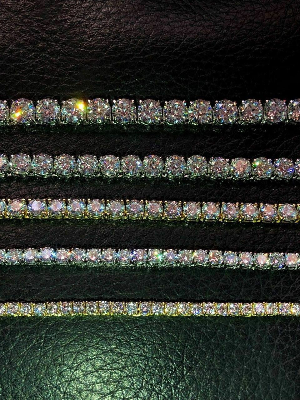 HarlemBling Tennis Bracelet SOLID 925 Sterling Silver MOISSANITE Pass Diamond Tester 3-7mm