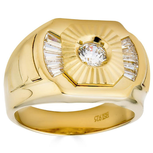 HarlemBling The Carolina Sun - 14k Gold Vermeil 925 Silver - CZ Stones