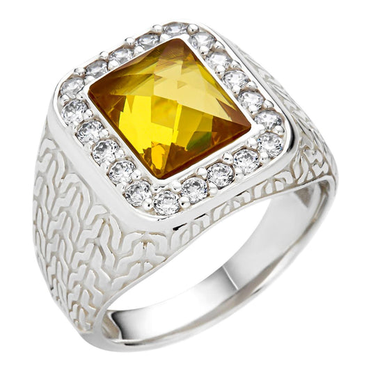HarlemBling Yellow Dream Hip Hop Ring - 925 Silver - Yellow CZ Stone