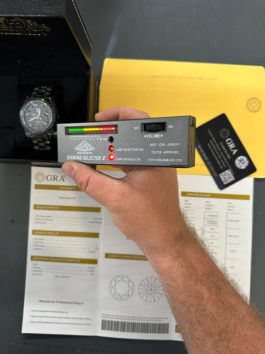 Hip Hop 16.1 ct Black MOISSANITE Mens Presidential Watch Iced Bust Down Hip Hop