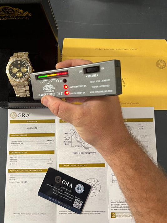 Hip Hop Honeycomb Set 35ct MOISSANITE Gold Mens Perpetual Skeleton Watch Iced Hip Hop Passes Tester 