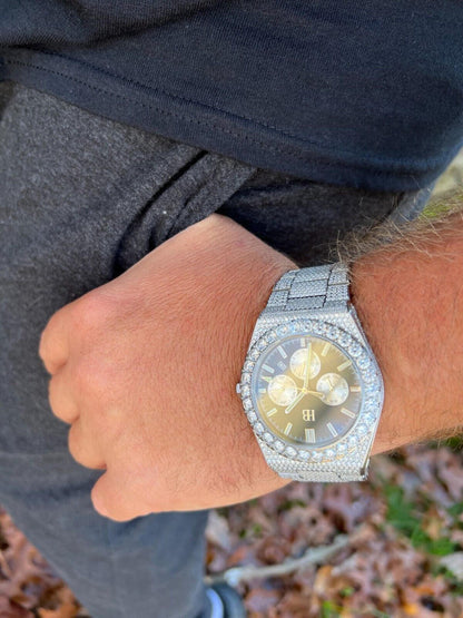 Hip Hop Honeycomb Set 35ct MOISSANITE Mens Perpetual Skeleton Back Watch Iced Hip Hop Passes Tester 