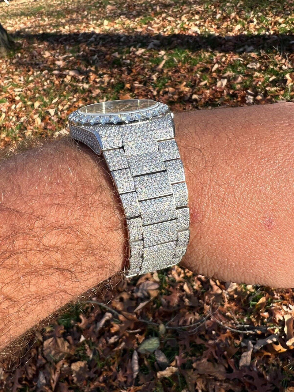 Hip Hop Honeycomb Set 35ct MOISSANITE Mens Perpetual Skeleton Back Watch Iced Hip Hop Passes Tester 