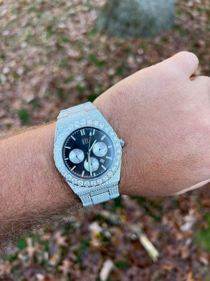 Hip Hop Honeycomb Set 35ct MOISSANITE Mens Perpetual Skeleton Back Watch Iced Hip Hop Passes Tester 