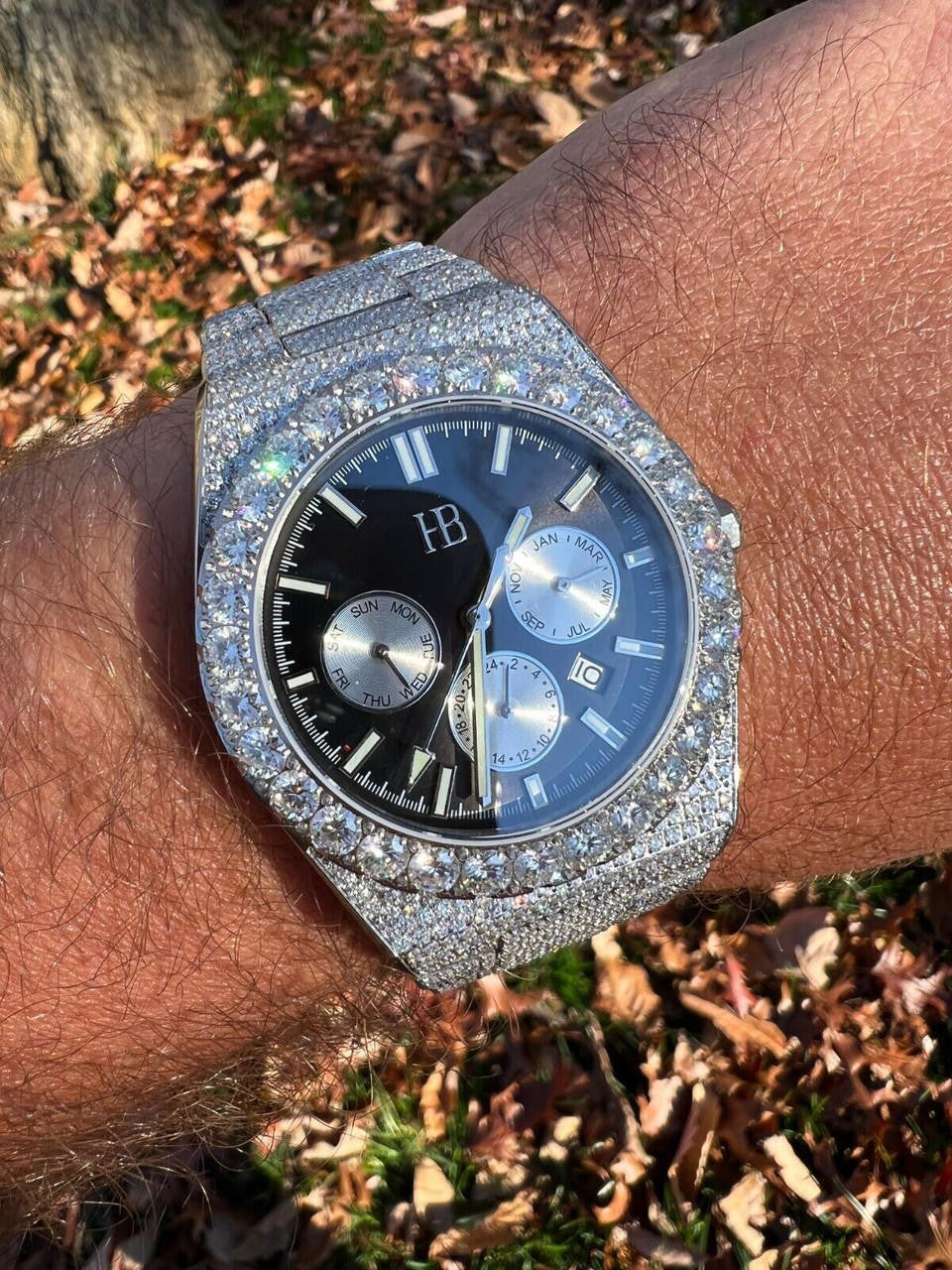 Hip Hop Honeycomb Set 35ct MOISSANITE Mens Perpetual Skeleton Back Watch Iced Hip Hop Passes Tester 