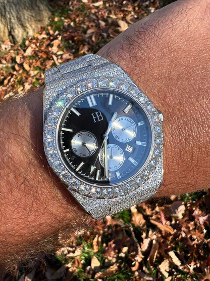 Hip Hop Honeycomb Set 35ct MOISSANITE Mens Perpetual Skeleton Back Watch Iced Hip Hop Passes Tester 