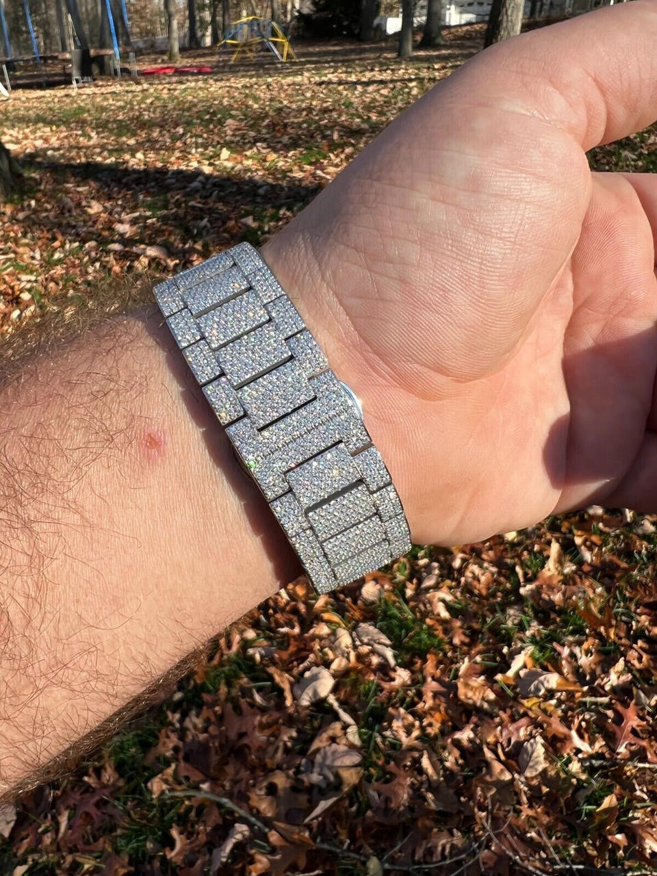 Hip Hop Honeycomb Set 35ct MOISSANITE Mens Perpetual Skeleton Back Watch Iced Hip Hop Passes Tester 