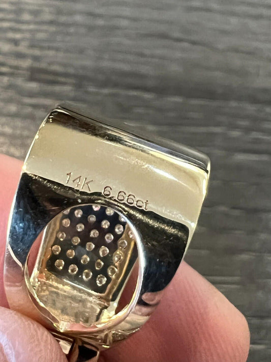 Hip Hop Iced 6.6ct Real Lab Diamond Huge 4" 49g Solid 14k Gold Cross Pendant Necklace