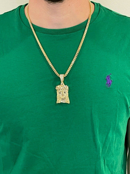 Hip Hop Iced MOISSANITE Real Silver Gold Jesus Piece Pendant Necklace Men HipHop Jewelry