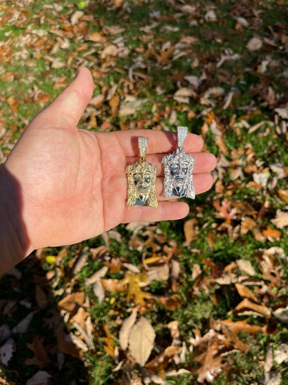 Hip Hop Iced MOISSANITE Real Silver Gold Jesus Piece Pendant Necklace Men HipHop Jewelry