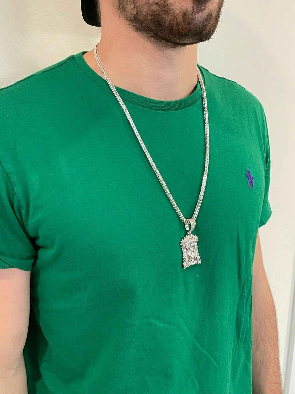 Hip Hop Iced MOISSANITE Real Silver Gold Jesus Piece Pendant Necklace Men HipHop Jewelry