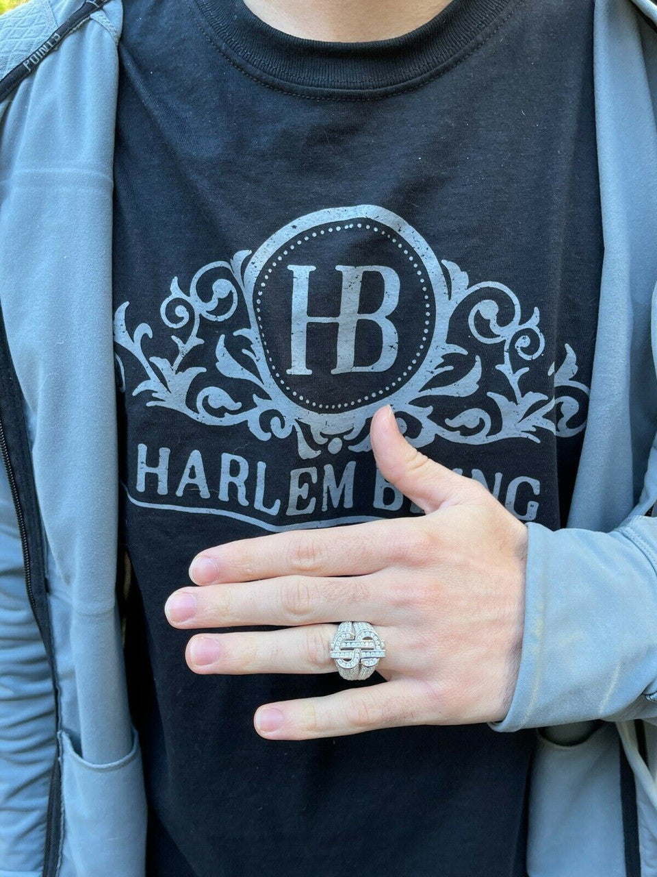 Hip Hop MOISSANITE 925 Silver Dollar Sign dollar Money Ring Pass Diamond Tester Pinky Hip Hop