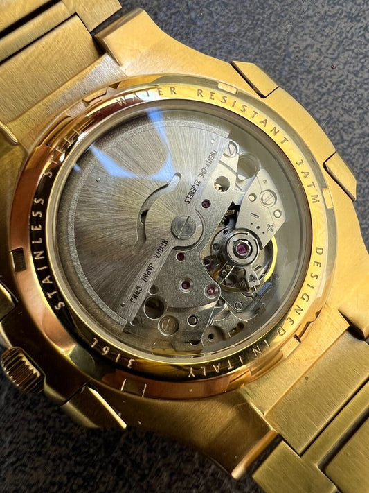 Hip Hop Real 14ct MOISSANITE Mens Watch Fully Iced Stainless 14k Gold Pass Diamond Test