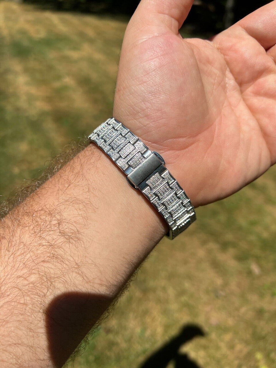 Hip Hop Real 14ct MOISSANITE Mens Watch Fully Iced Stainless Hip Hop Passes Diamond Test