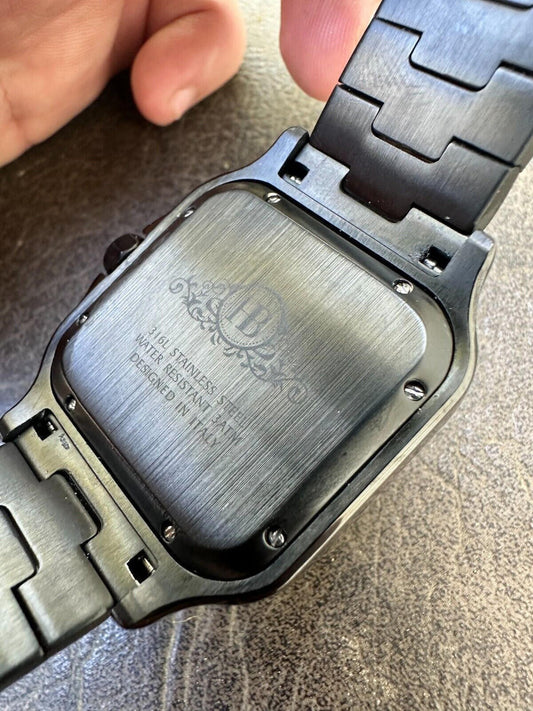 Hip Hop Real Mens 16ct Black MOISSANITE Watch Iced Automatic Movement Hip Hop Bust Down