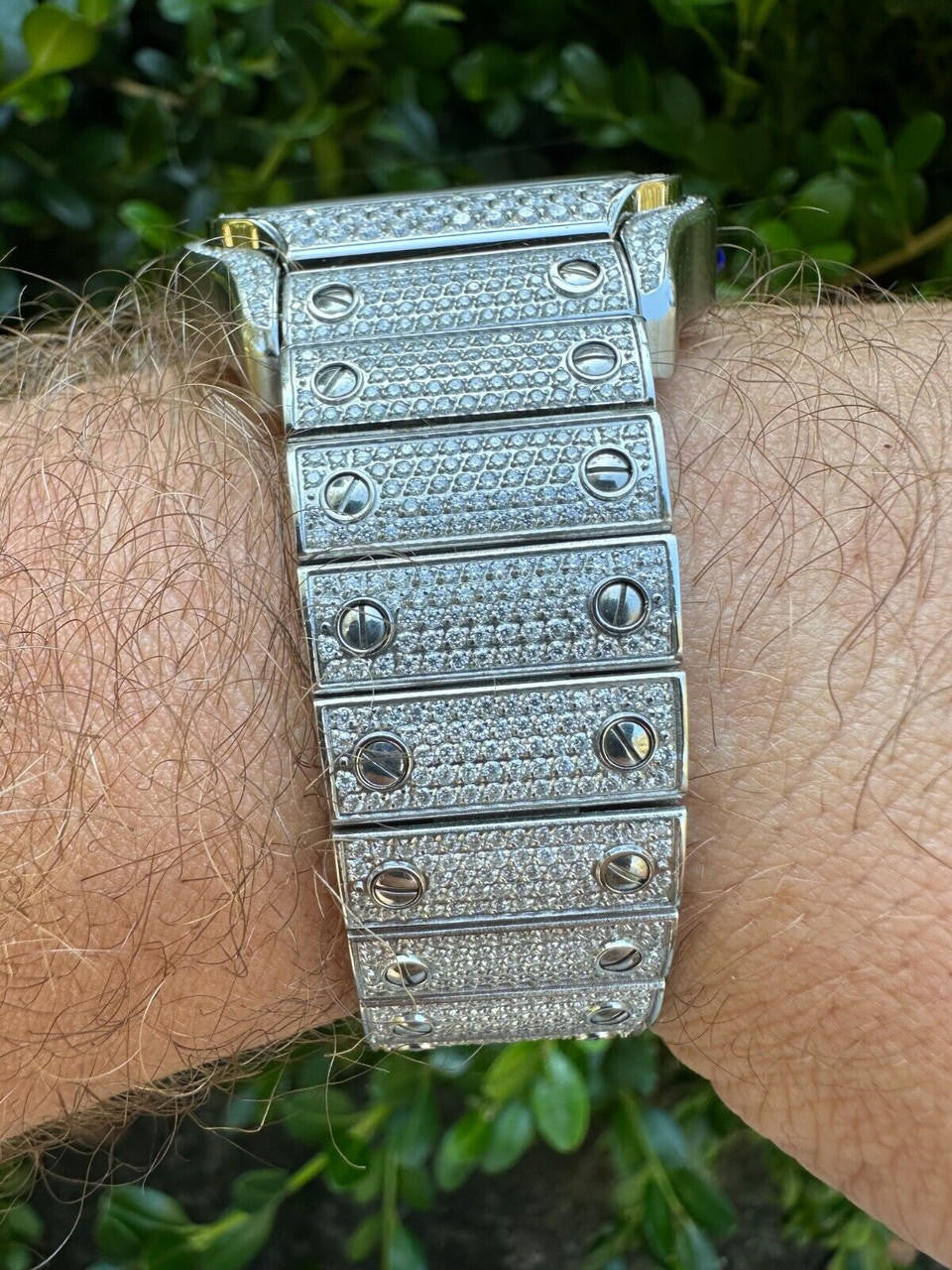 Hip Hop Real Mens MOISSANITE Watch Iced Automatic Movement Hip Hop Bust Down Skeleton