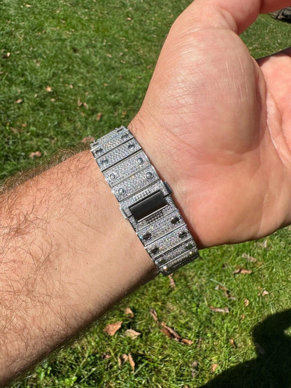 Hip Hop Real Mens MOISSANITE Watch Iced Automatic Movement Hip Hop Bust Down Skeleton