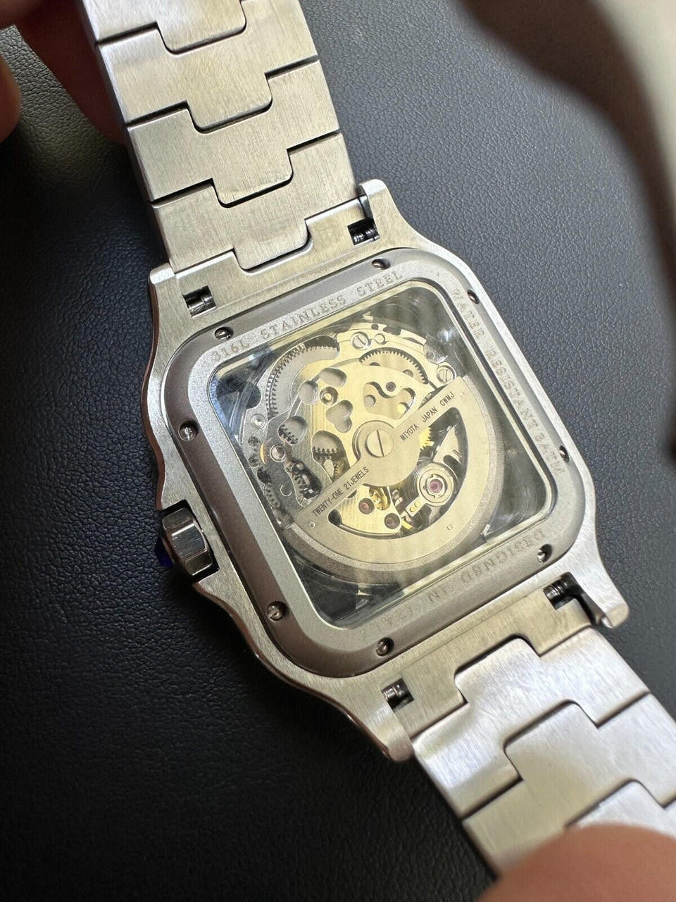 Hip Hop Real Mens MOISSANITE Watch Iced Automatic Movement Hip Hop Bust Down Skeleton