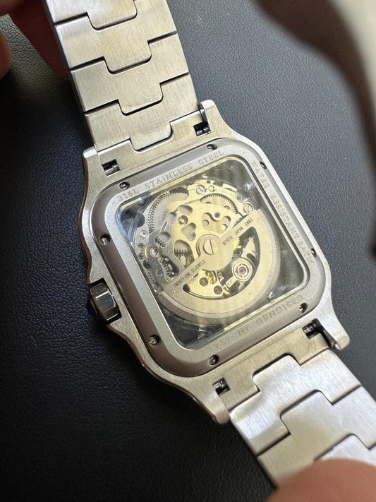 Hip Hop Real Mens MOISSANITE Watch Iced Automatic Movement Hip Hop Bust Down Skeleton