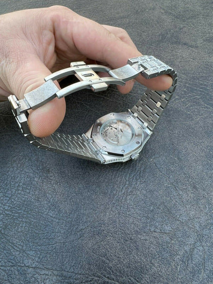 Hip Hop Real Mens Watch Fully Iced Bust Down Out Skeleton Back Automatic 44mm Hip Hop