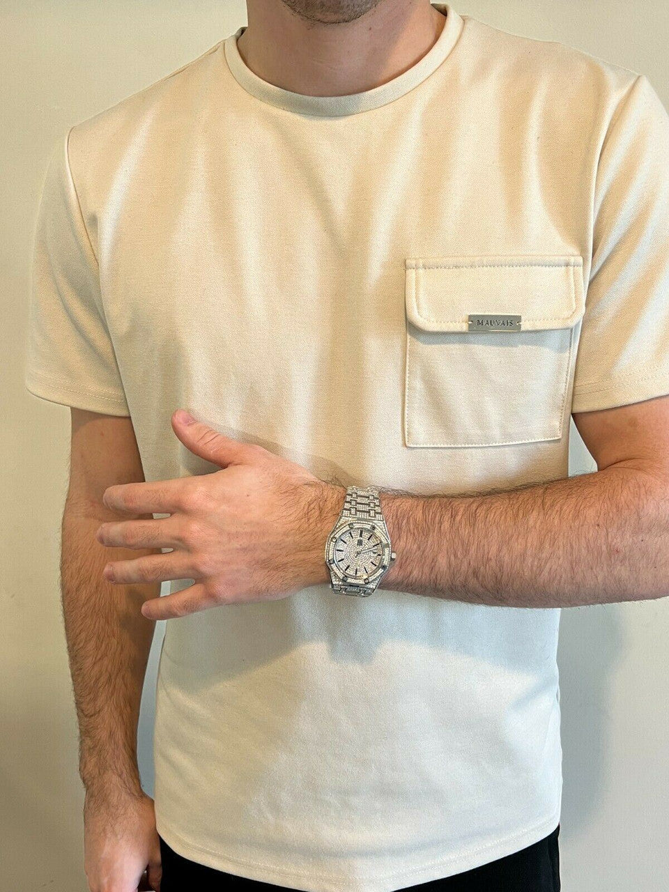 Hip Hop Real MOISSANITE Mens Watch Iced Skeleton Back 44mm Hip Hop Passes Diamond Tester