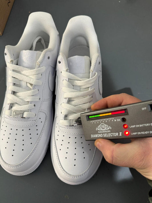 Iced Solid 925 Silver Moissanite Swoosh Lace Locks For Sneakers AF1 Jordan Etc