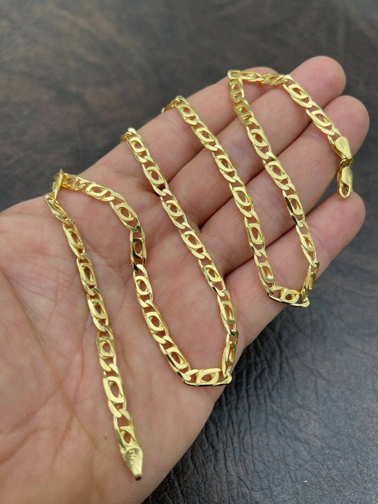 Italiano Silver, Inc 14k Gold Vermeil 925 Sterling Silver Mens Tigers Eye Chain Necklace Or Bracelet