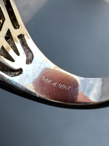 Italiano Silver, Inc. 4.99ct Real Diamond Hip Hop Real Natural 925 Silver Iced Star Ring Size 6-13